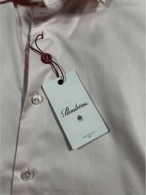 Stenstroms NWT Dress Shirt Size 16 41 Fitted Made To Measure Pink Cotton Twofold
